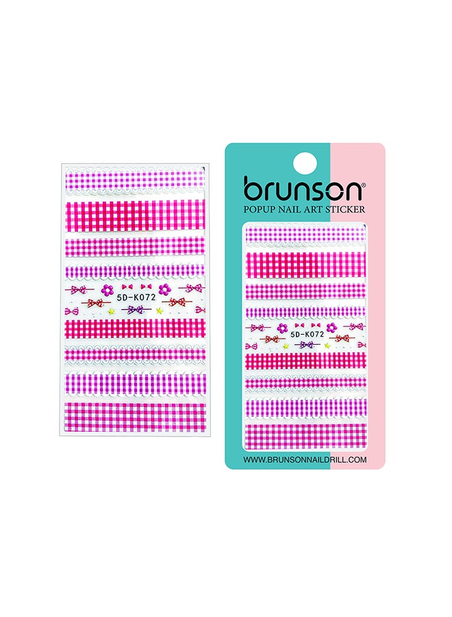 brunson 5D Flower Decals Exquisite Self Adhesive Nail Art Decoration Stickers 5D-k072