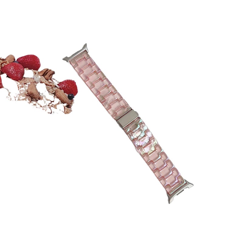 Adjustable Smartwatch Band Compatible with Samsung Galaxy Watch 8 with Fit Replacement Strap for Daily Wear Pink finish - Image 3