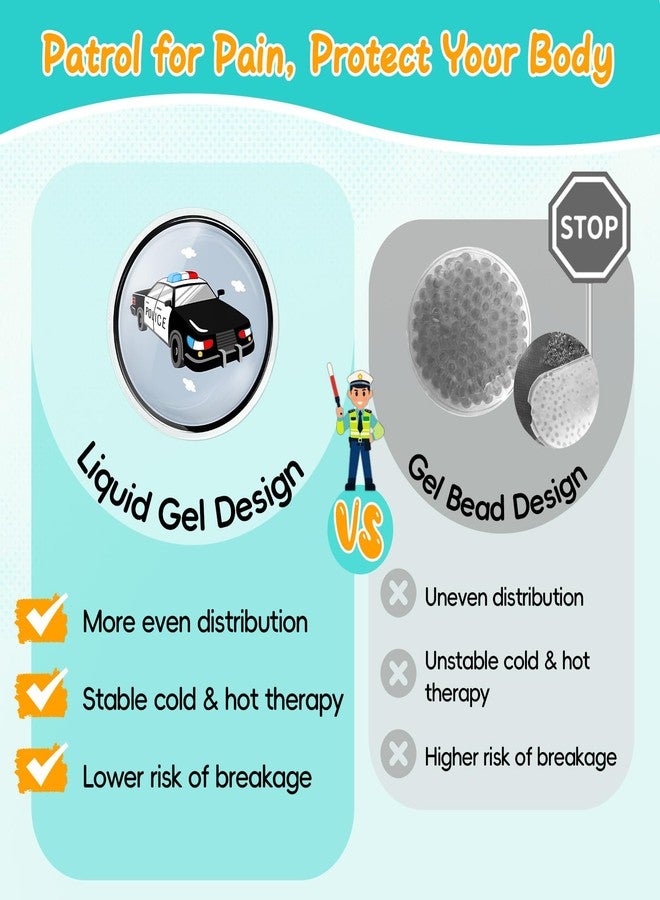 كمادات ثلج كومفي تمب للأطفال للجروح الطفيفة، مؤهلة لبرامج الادخار الصحي، كمادات جل صغيرة قابلة لإعادة الاستخدام للجروح، كمادات ساخنة وباردة صغيرة لتخفيف الألم، ألم الأسنان، الحمى، إسعافات أولية للأطفال الصغار - 6 قطع - للسيارة - Image 3