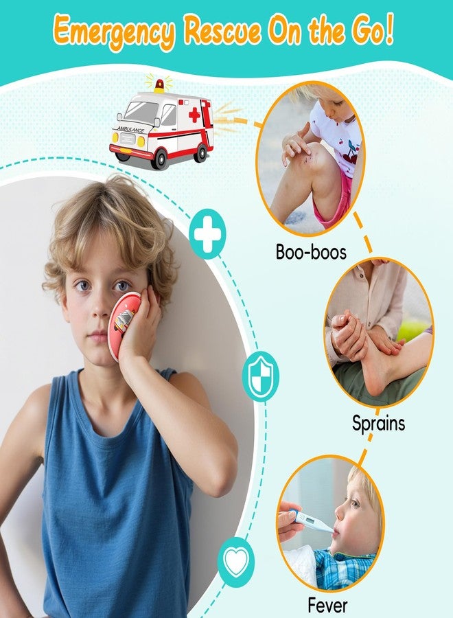 كمادات ثلج كومفي تمب للأطفال للجروح الطفيفة، مؤهلة لبرامج الادخار الصحي، كمادات جل صغيرة قابلة لإعادة الاستخدام للجروح، كمادات ساخنة وباردة صغيرة لتخفيف الألم، ألم الأسنان، الحمى، إسعافات أولية للأطفال الصغار - 6 قطع - للسيارة - Image 2