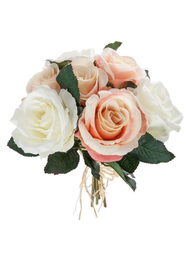 atmosphera 7-Flower Durable and Realistic Looking Aged Artificial Rose Bouquet Multicolour 30 cm 155722  - Image 1
