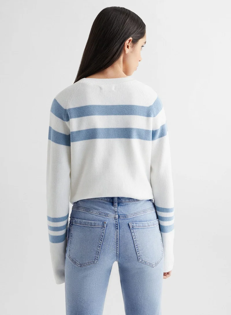 MANGO Youth Striped Knitted Sweater