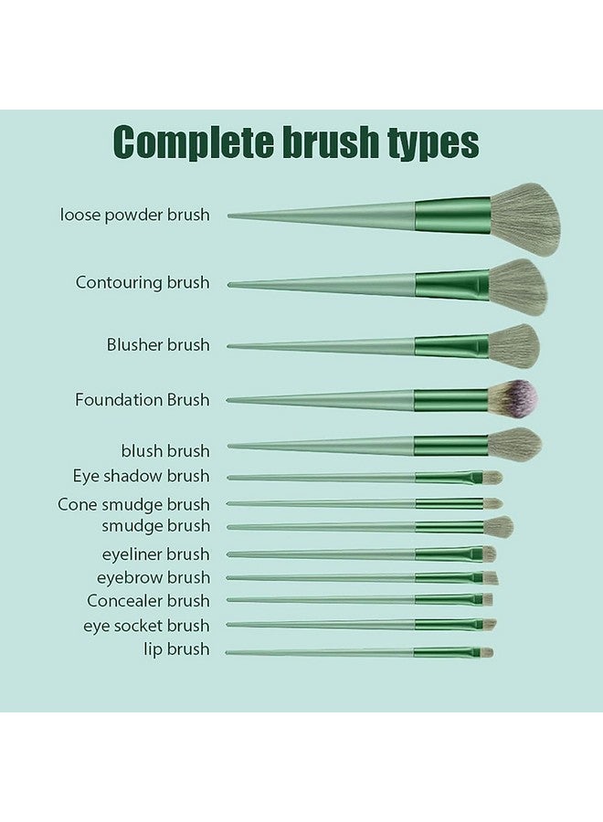 هدى كراش مجموعة فرش مكياج بيوتي 13 قطعة، مجموعة الينون مع صندوق تخزين للسفر، فرشاة مكياج للوجه والعين، وخافي عيوب البشرة، وبودرة مزج العين - Image 2