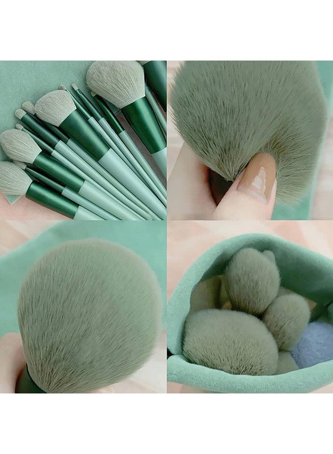 هدى كراش مجموعة فرش مكياج بيوتي 13 قطعة، مجموعة الينون مع صندوق تخزين للسفر، فرشاة مكياج للوجه والعين، وخافي عيوب البشرة، وبودرة مزج العين - Image 4