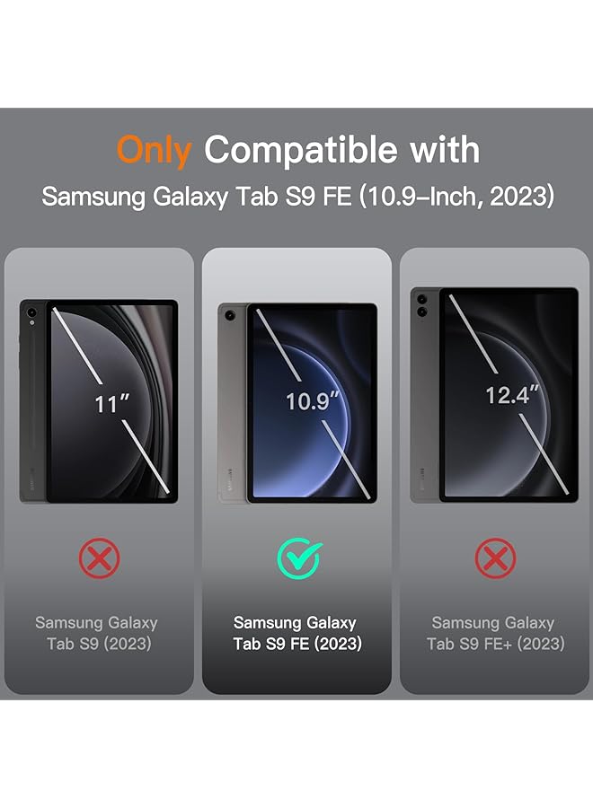 جي تيك حافظة لجهاز سامسونج جالكسي تاب S9 Fe مقاس 10.9 بوصة مع حامل قلم S، غطاء واقٍ رفيع من البولي يوريثان مع حامل متعدد الزوايا، أسود - Image 2