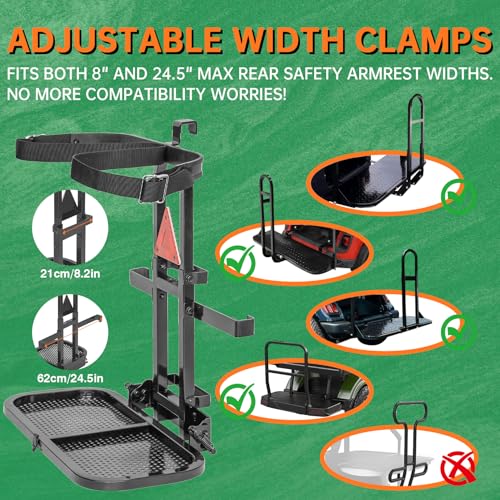 Hosile Foldable Golf Cart Rear Seat Bag Holder Fits 4 Seater Golf Cart Bag Holder Compatible with EZGO/Club Car/Yamaha Works for Rear Armrests Up to 8" & 24.5" Wide Equipped with Stainless Steel Buckles - Image 4