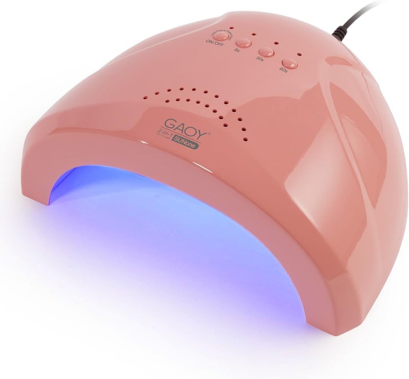 مصباح أظافر GAOY UV LED ضوء UV لطلاء الجل مجفف أظافر احترافي مع مستشعر تلقائي 3 مؤقتات ووضع حساس وردي