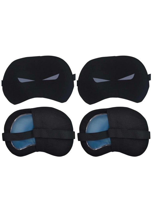 Samtrish Reusable Cooling Gel Eye Mask – Black Superhero Design, Hot & Cold Therapy for Eye Fatigue, Puffiness, Wrinkles – Adjustable Strap, Soft Durable Fabric for Men & Women. | Pack of 2 - Image 1
