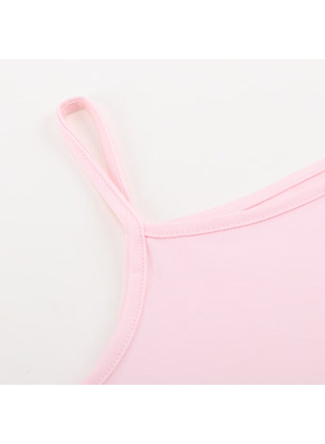 Red Bean Hongdou Children's Tank Top, Girls' Summer Thin Cotton Undershirt, Sleeveless Camisole For Girls, B3022, Light Pink, Size 160 - Image 2