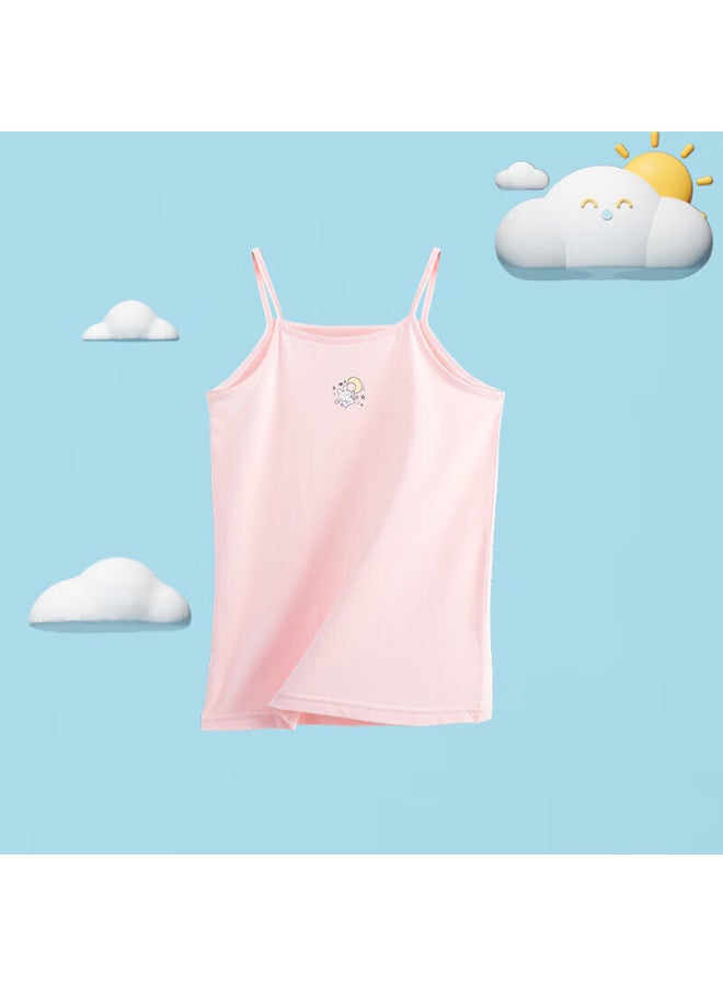 Red Bean Hongdou Children's Tank Top, Girls' Summer Thin Cotton Undershirt, Sleeveless Camisole For Girls, B3022, Light Pink, Size 160 - Image 1