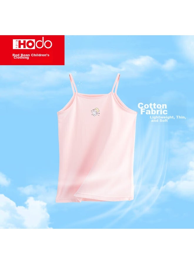 Red Bean Hongdou Children's Tank Top, Girls' Summer Thin Cotton Undershirt, Sleeveless Camisole For Girls, B3022, Light Pink, Size 160 - Image 5
