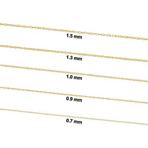 Kooljewelry Womens Classic Rope Chain - 14k Yellow Gold Pendant Necklace, Polished, Spring Ring - Image 3