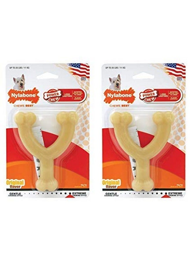 Nylabone Dura Chew Regular Original Flavored Wishbone Dog Chew Toy (2 Pack)  - Image 1
