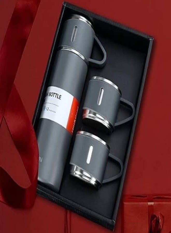 EDBINOL Stainless Steel Vacuum Flask Set with 2 Cups | 500ml Bottle Combo for Hot & Cold Beverages | Vacuum Insulated Water Flask Bottle for Tea, Coffee, Juice, Travel Use (Multicolor) – Not a Thermos - Image 3