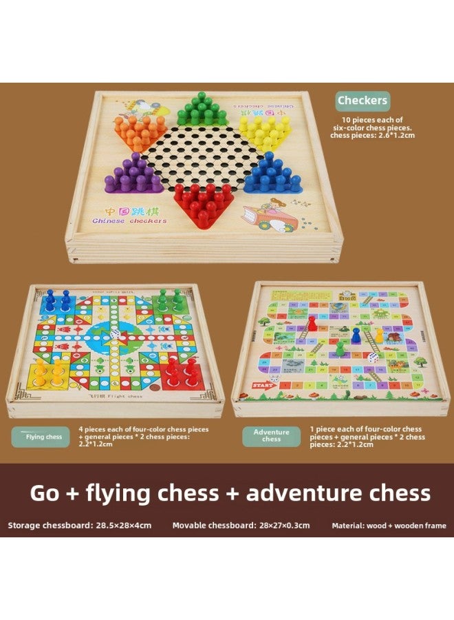 Checkers Children's Toys Five Pieces And Chess Daquan Fighting Beast Elephant Military Flag All-in-One Puzzle Large Flying Chess For Primary School Students