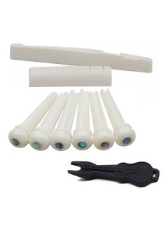 6 Pieces Natural Cattle Bone Guitar Nut And Pins Puller For Folk Replacement Accessories