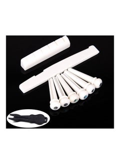 NIBEMINENT 6 Pieces Natural Cattle Bone Guitar Nut And Pins Puller For Folk Replacement Accessories  - Image 2