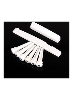 NIBEMINENT 6 Pieces Natural Cattle Bone Guitar Nut And Pins Puller For Folk Replacement Accessories  - Image 3