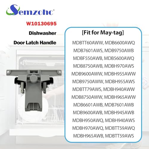 Semzohc Dishwasher Door Latch Handle Fit for May-tag Quiet Series 300 Dishwasher Handle MDB7600AWB, MDB7600AWW, MDB8600AWW, MDB5600AWB, MDB8600AWB, MDB7600AWS, MDBTT59AWW, MDBH970AWW - Image 3