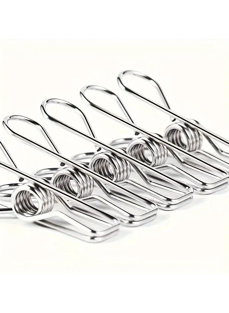 Goolsky Value Pack 20pcs Stainless Steel Clothes Pins, Durable Clothes Pegs, Multi-Purpose Metal Wire Utility Clips For Laundry Home Kitchen Outdoor Travel Office - Image 1
