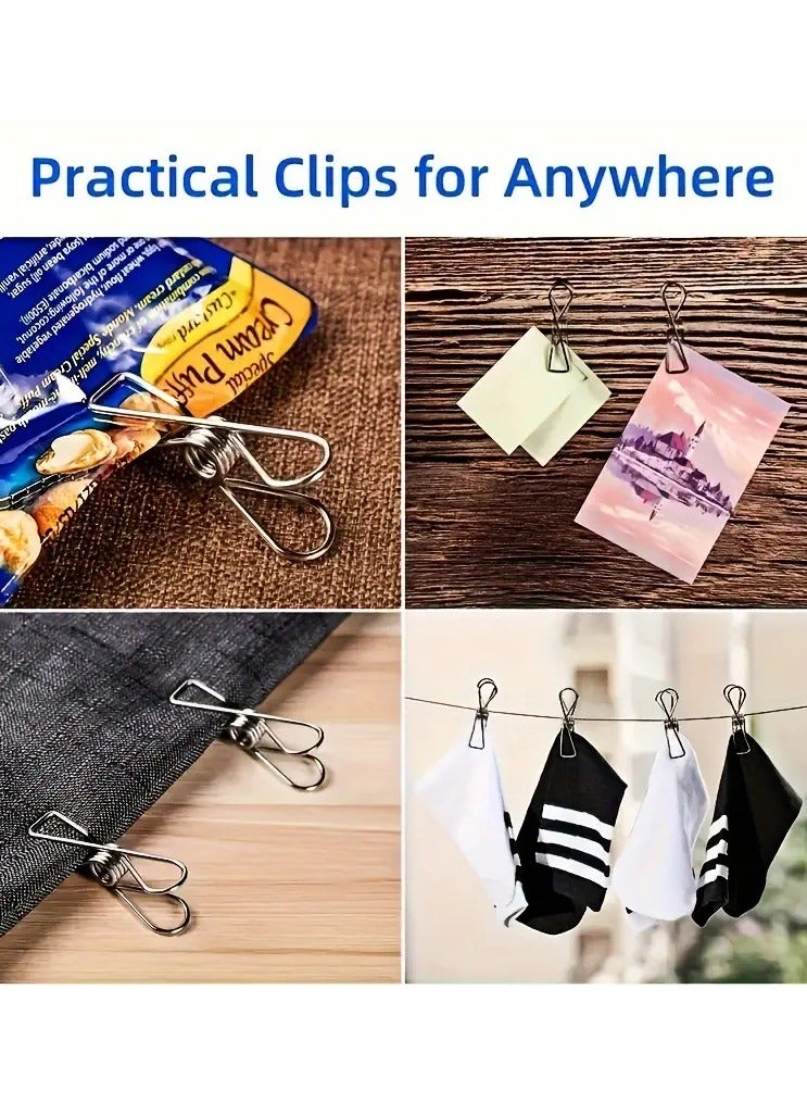 Goolsky Value Pack 20pcs Stainless Steel Clothes Pins, Durable Clothes Pegs, Multi-Purpose Metal Wire Utility Clips For Laundry Home Kitchen Outdoor Travel Office - Image 2