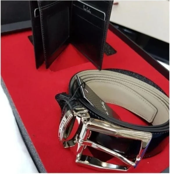 بيير كاردان 4-Piece Shirt Belt Wallet Tie Groom Set 03