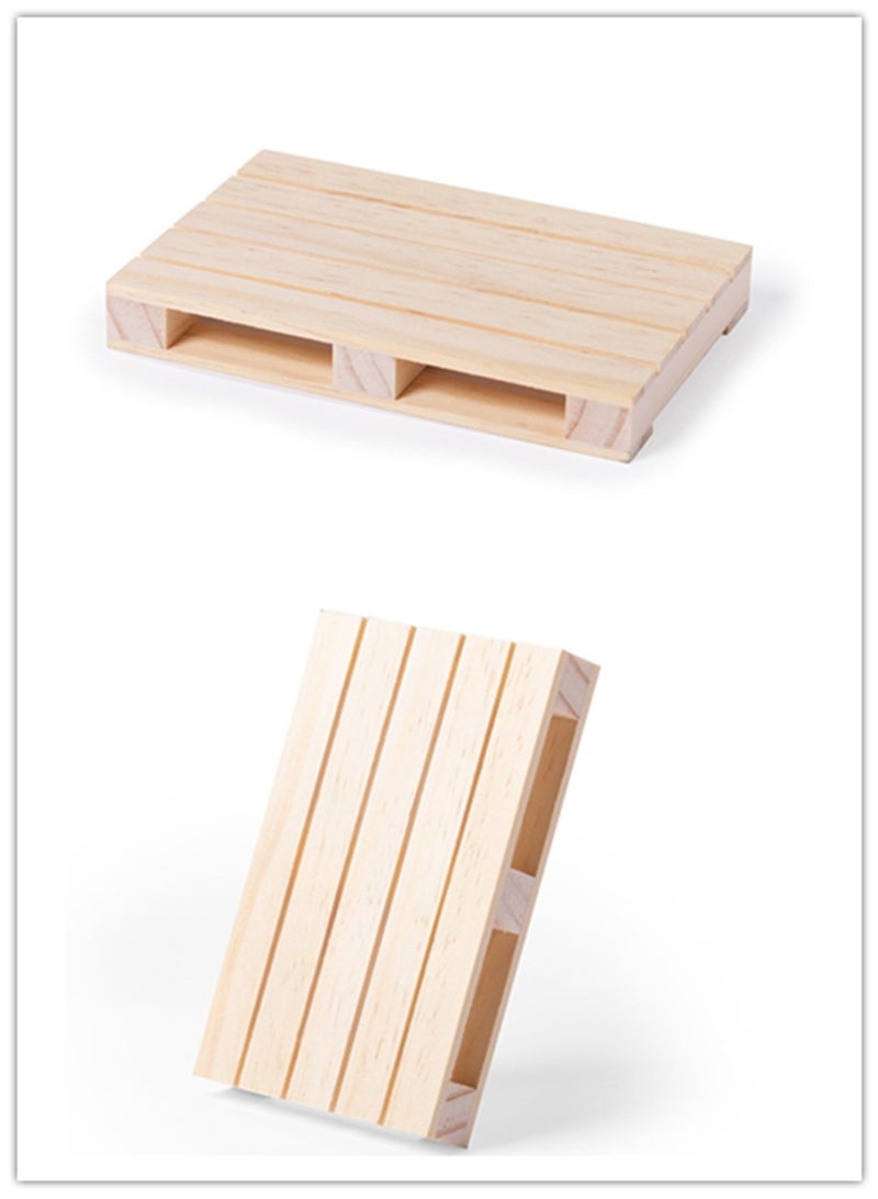 giftex Pack of 2pcs pallet shaped wood tea coasters  - Image 1