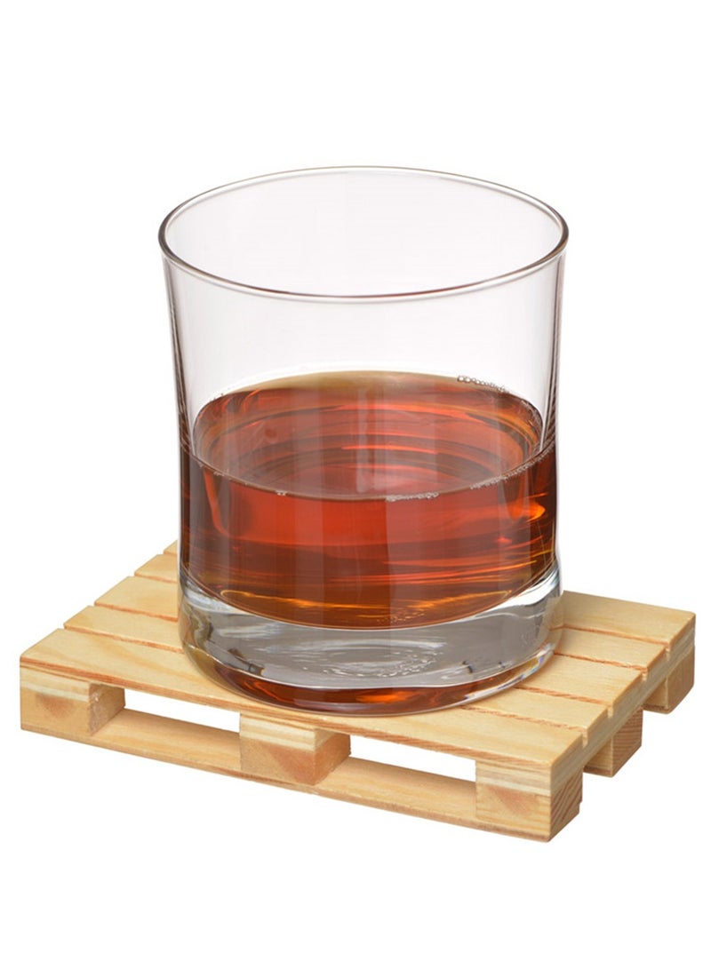 giftex Pack of 2pcs pallet shaped wood tea coasters  - Image 2
