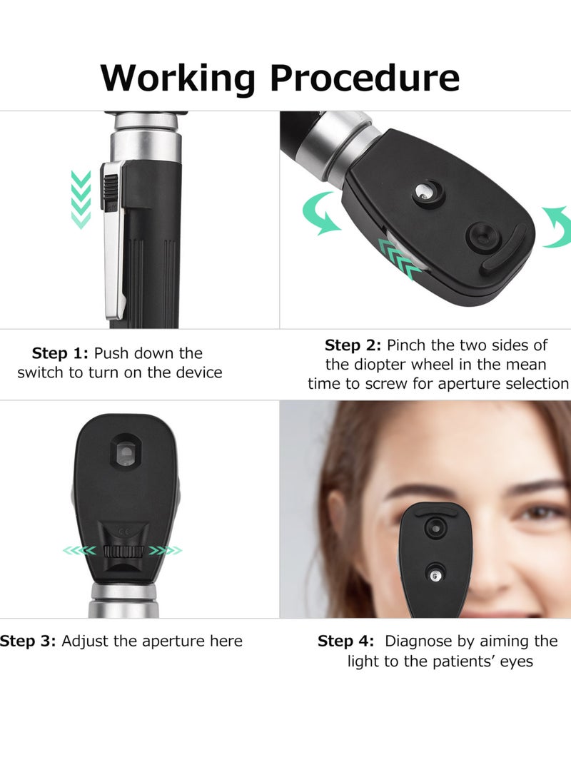 Generic Direct Ophthalmoscope 5 Different Apertures Professional Portable Handheld Ophthalmoscope Eyes Ophthalmic Diagnostic Supplies  - Image 5