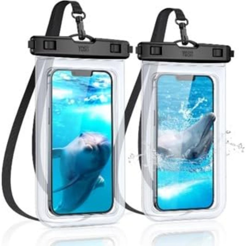 Waterproof Phone Pouch 2 Pack, IPX8 Waterproof Mobile Case Dry Bag for iPhone 17 16 15 14 13 Pro Max, Samsung Galaxy S24 S23 Ultra, Universal Phone Cover Up to 7 Inch - Image 1