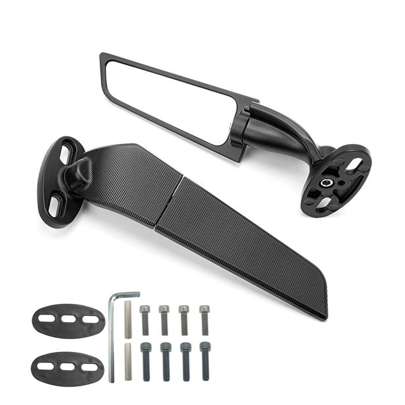 Vrweare Large Size Motorcycle Mirrors Wing Rearview Mirrors Compatible With Kawasaki Ninja 300 400 650 Zx6R Honda Cbr300R Cbr500R Cbr600Rr Cbr1000Rr Suzuki Gsxr 600 750 Yamaha R15 R25 Yzf600R - Image 2