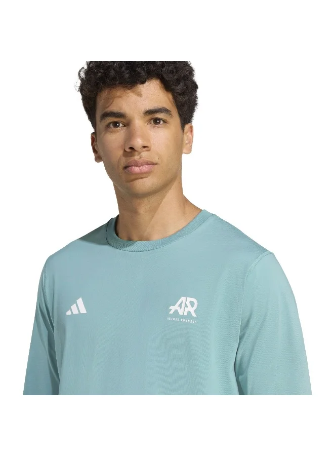 Adidas Otr Ar Ls Uni Turquoise Running T-Shirts For Unisex XS