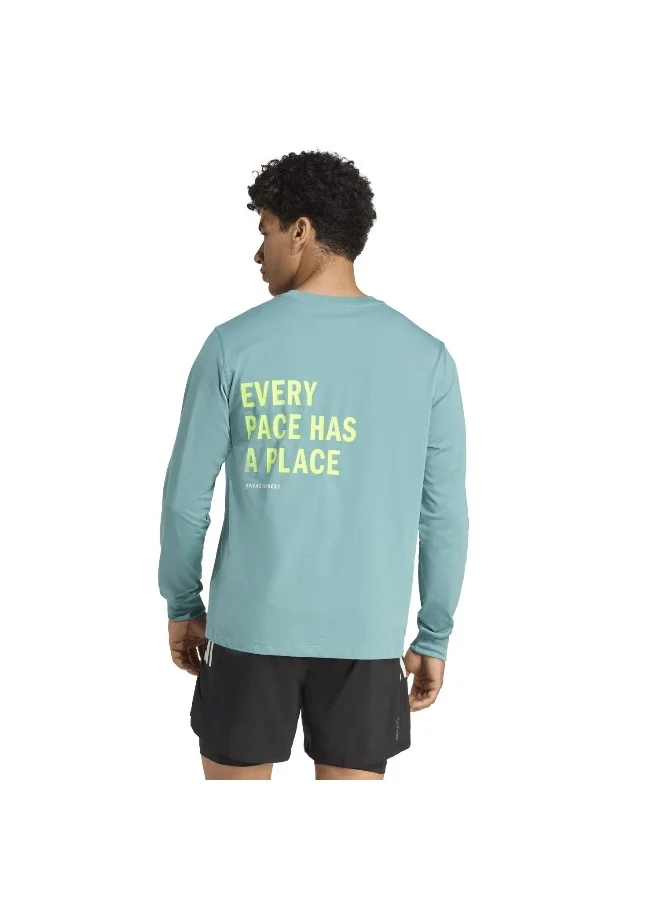 Adidas Otr Ar Ls Uni Turquoise Running T-Shirts For Unisex XS