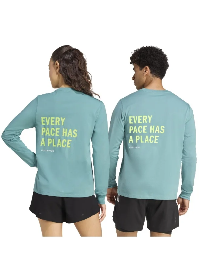 Adidas Otr Ar Ls Uni Turquoise Running T-Shirts For Unisex XS
