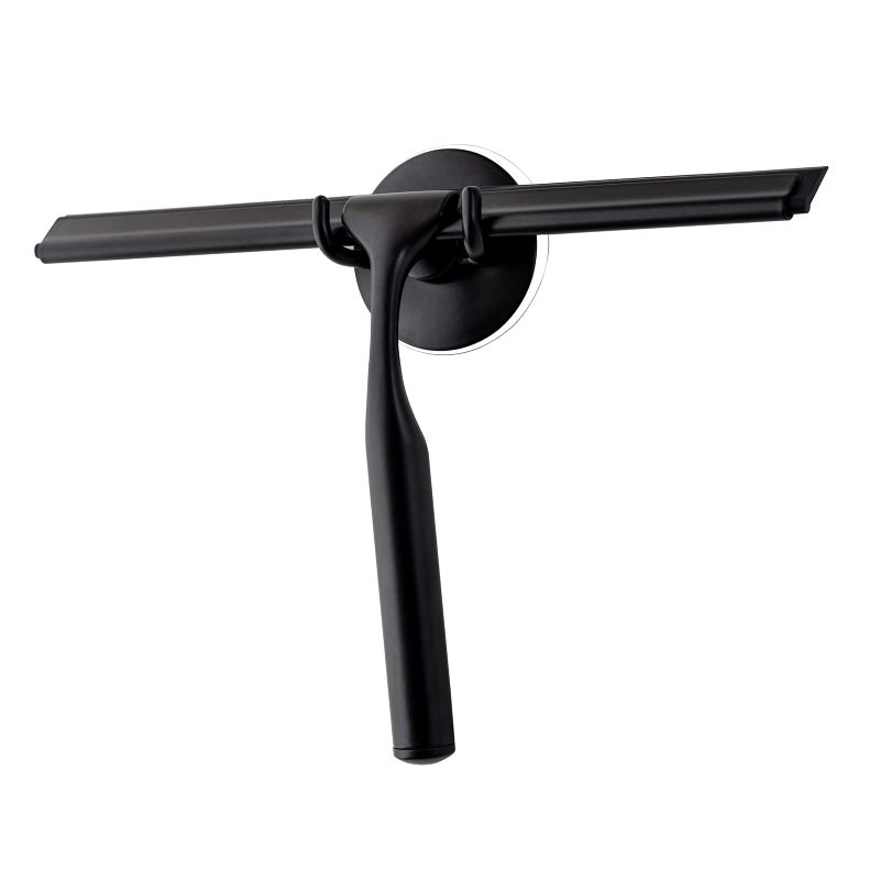 Ettori Shower Squeegee for Glass Doors Squeegee for Shower Glass Door Window and Car Glass Mirrors  AllPurpose Stainless Steel Squeegee 10 Inches and Black