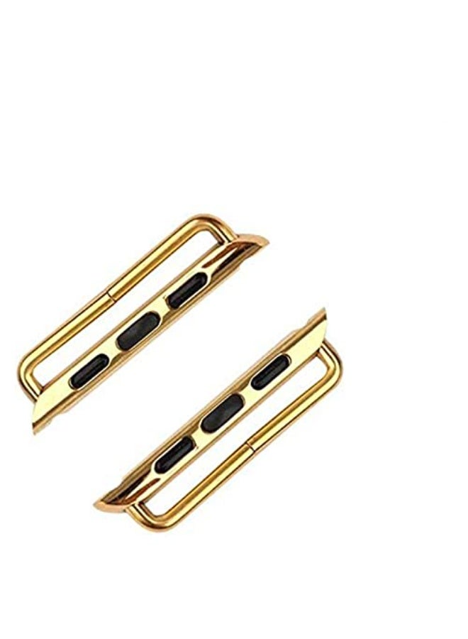 Stainless Steel Connector Clasp for Apple Watch (38mm/40mm/41mm) – Gold Axle Adapter Band