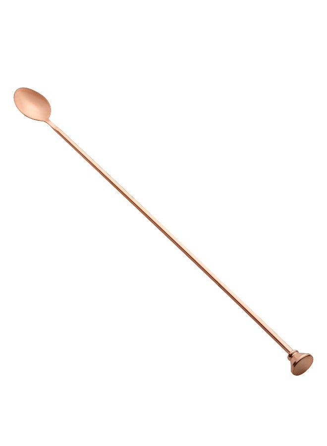 Restaurantware 16" Stainless Steel Muddler Barspoon: Perfect for Professional Bars or At Home Use - Copper Plated Mixing Spoon With Muddler Top - 1-CT - Image 1