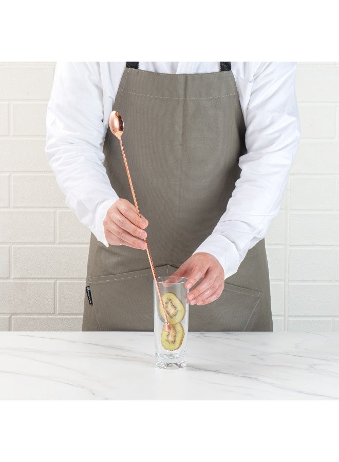 Restaurantware 16" Stainless Steel Muddler Barspoon: Perfect for Professional Bars or At Home Use - Copper Plated Mixing Spoon With Muddler Top - 1-CT - Image 5