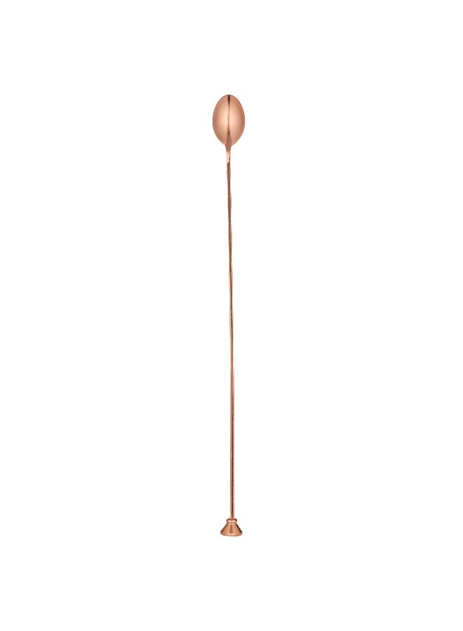 Restaurantware 16" Stainless Steel Muddler Barspoon: Perfect for Professional Bars or At Home Use - Copper Plated Mixing Spoon With Muddler Top - 1-CT - Image 2