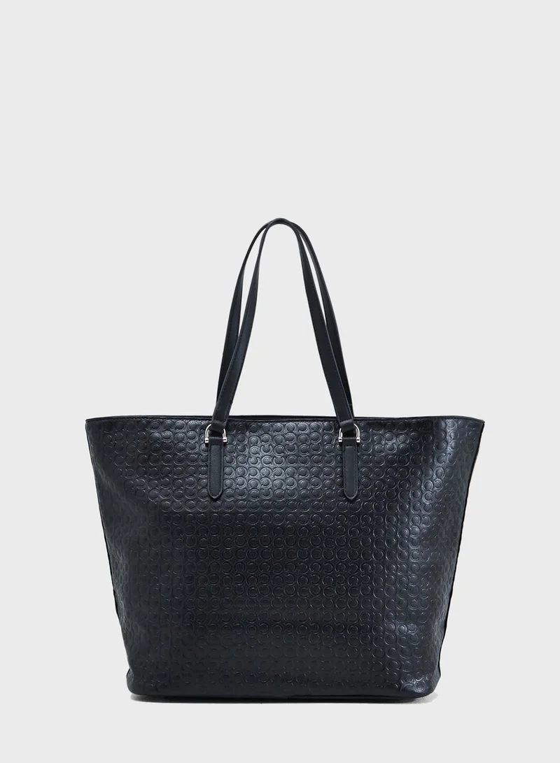 CARPISA Contrast Detail Printed Shopper