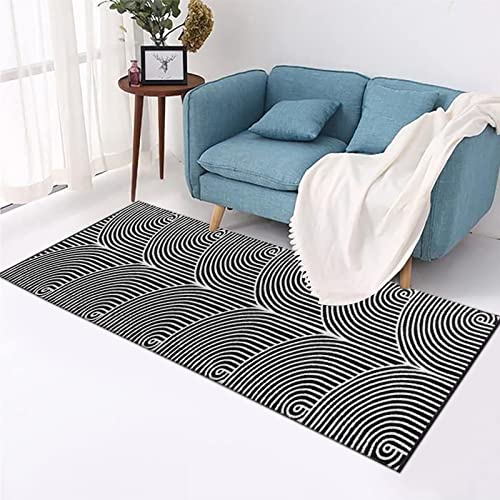 Tiffasea Woven Runner Rug 2'x6', Machine Washable Indoor Outdoor Rugs Cotton Reversible Hallway Runner Rug Entryway Carpet Runner for Living Room/Laundry/Bathroom/Bedroom(Black and White) - Image 5