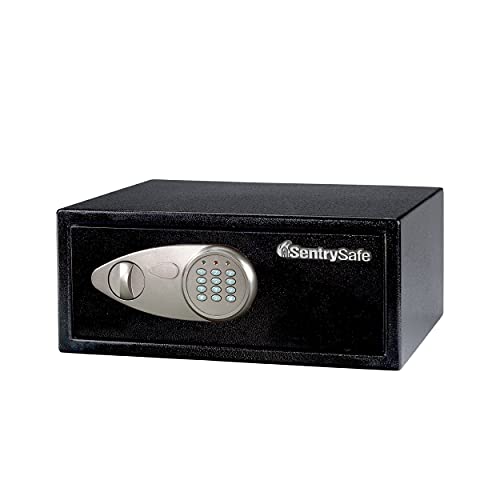 SentrySafe Shelf Safe with Digital Keypad Lock, Steel Safe with Interior Lining and Bolt Down Kit for Money, Jewelry, 0.78 Cubic Feet, 7.1 x 16.9 x 13.8 Inches, X075 - Image 1