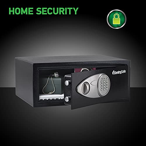 SentrySafe Shelf Safe with Digital Keypad Lock, Steel Safe with Interior Lining and Bolt Down Kit for Money, Jewelry, 0.78 Cubic Feet, 7.1 x 16.9 x 13.8 Inches, X075 - Image 2