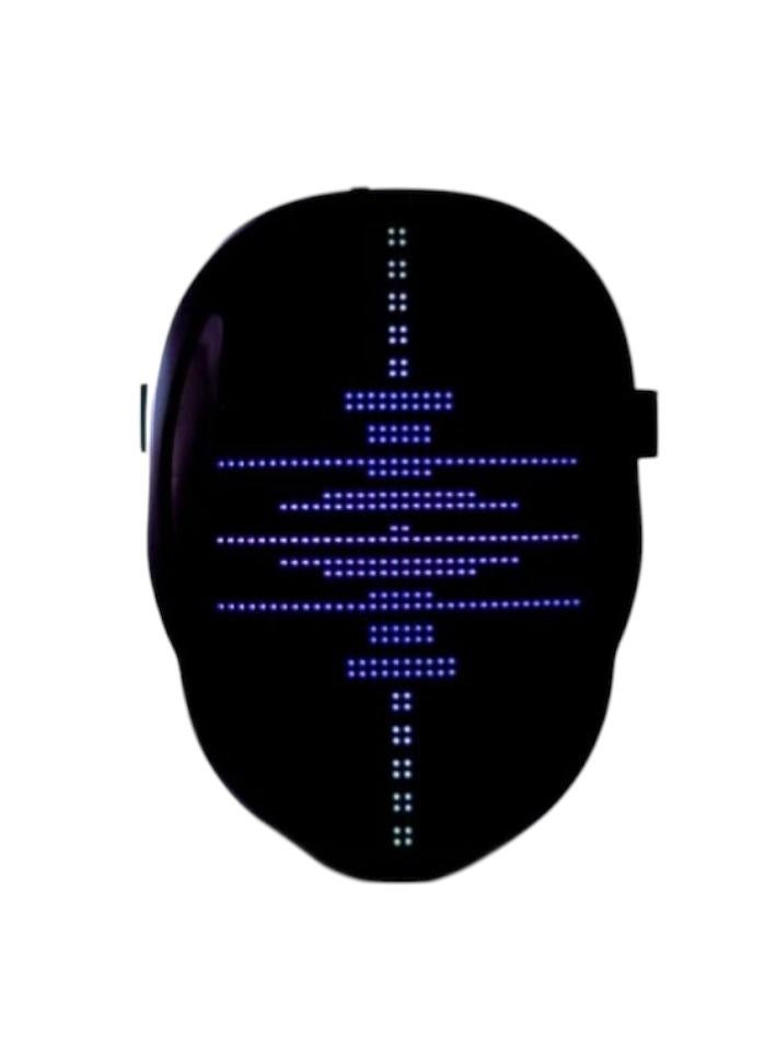 Custom LED Mask - Display Images and Videos, Animated Text and Emojis, Music, Bluetooth Connectivity, Dedicated App, Silicone Support, Perfect for Parties and Performances - Image 1