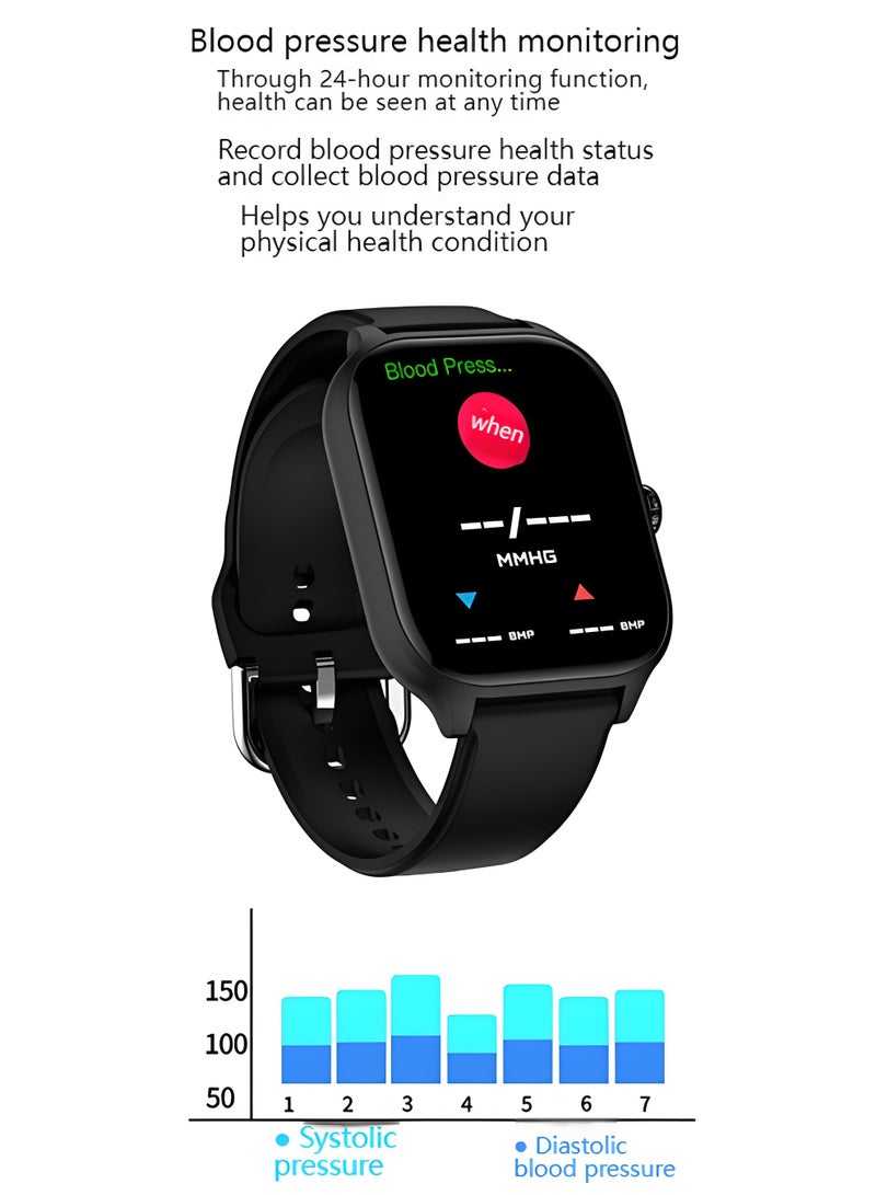 H9 ProMax Smart Watch,Business Smartwatch,Waterproof Fitness Watch, Bluetooth Calling,Smart watch for Men, Zinc Alloy Vacuum Plating, Heart Rate Monitoring,Smart watch for Women Black - Image 2