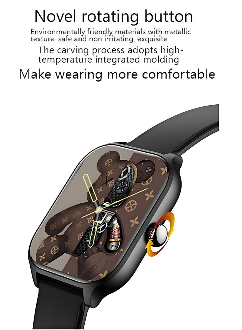 H9 ProMax Smart Watch,Business Smartwatch,Waterproof Fitness Watch, Bluetooth Calling,Smart watch for Men, Zinc Alloy Vacuum Plating, Heart Rate Monitoring,Smart watch for Women Black - Image 3