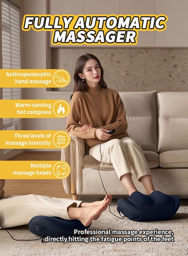 Generic Foot and Calf Massager with Detachable Sleeves, 3 Speed Levels Foot Massager, Heat Therapy, Remote Control, Full Body Relaxation for Calves Thighs Waist Arms - Image 2