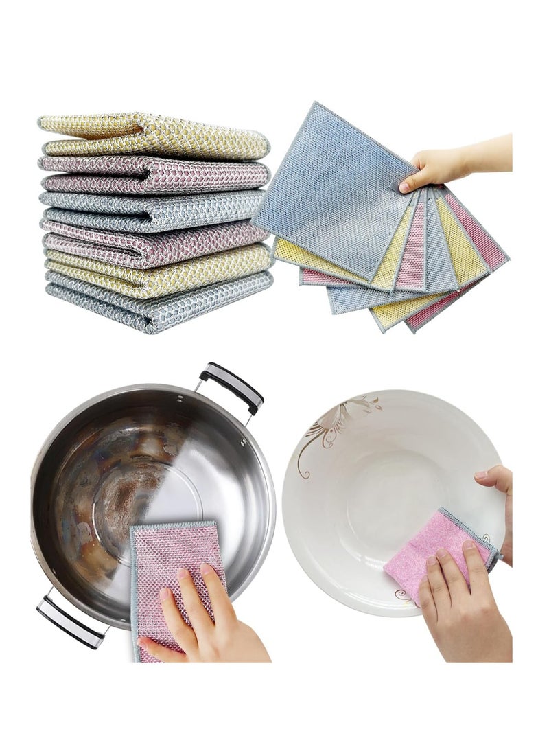 SYOSI Multipurpose Wire Dishwashing Rags for Wet and Dry, 6Pcs Wire Dishwashing Rags, Reusable Wire Miracle Cleaning Cloths, Easy to Rinse, Suitable for Kitchen, Tableware, Sink, Counter - Image 1