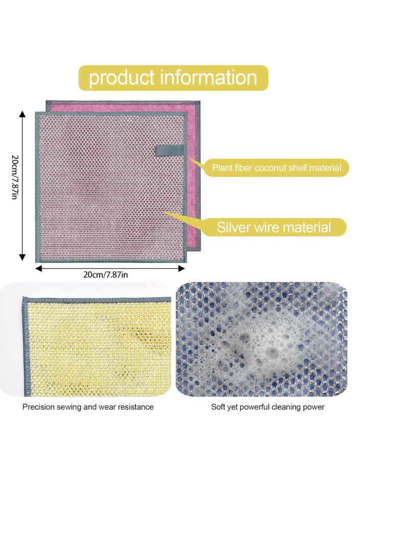 SYOSI Multipurpose Wire Dishwashing Rags for Wet and Dry, 6Pcs Wire Dishwashing Rags, Reusable Wire Miracle Cleaning Cloths, Easy to Rinse, Suitable for Kitchen, Tableware, Sink, Counter - Image 2