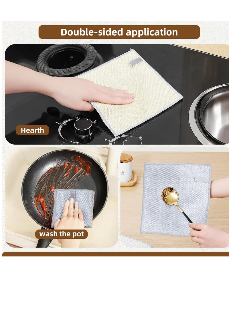 SYOSI Multipurpose Wire Dishwashing Rags for Wet and Dry, 6Pcs Wire Dishwashing Rags, Reusable Wire Miracle Cleaning Cloths, Easy to Rinse, Suitable for Kitchen, Tableware, Sink, Counter - Image 3